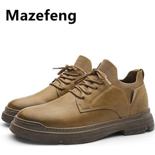 New 2021 High Quality Genuine Leather Shoes Men Flats Fashion Mens Casual Shoes Brand Man Soft Comfortable Lace Up Black 39-44