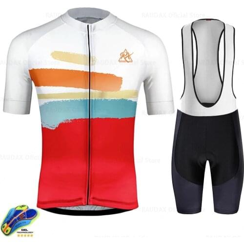 Raudax Cycling Jersey 2020 Pro Team Portugal Cycling Clothing MTB Cycling Shorts Men Bike Jersey Set Ropa Ciclismo Triathlon