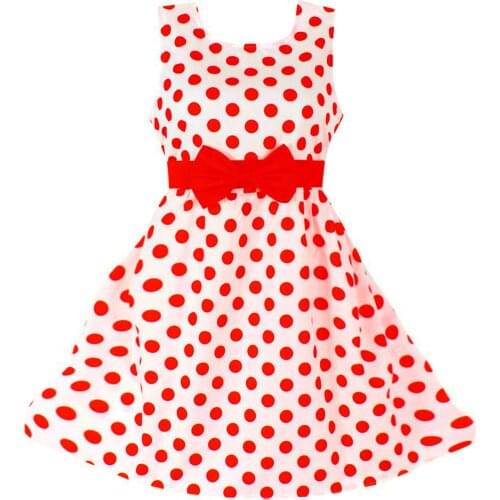 Girls Dresses Blue Dot Cotton Sundress Party Birthday Casual Baby Children Clothes Size 3-10