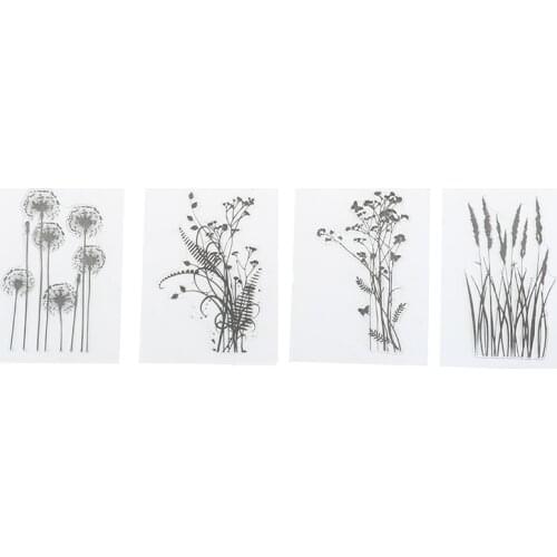 DIY Silicone Flower Grass Transparent Silicone Clear Stamps Inkpad Stamper Accessories For Scrapbooking Photo Album Painting Toy