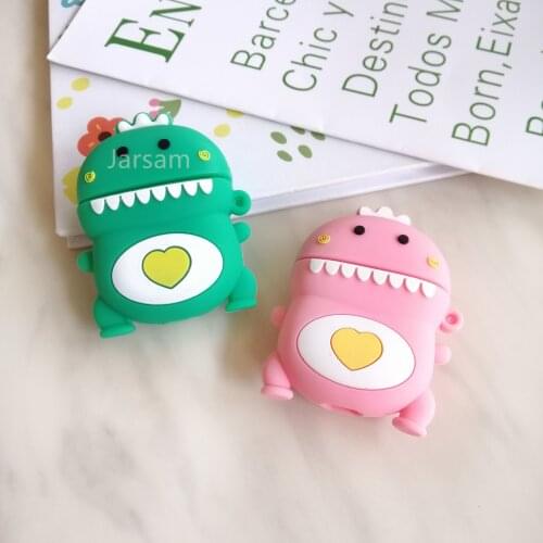 Cartoon dinosaur Silicone Earphone Case For AirPods case Cute Protection Cover case For AirPods Accessories