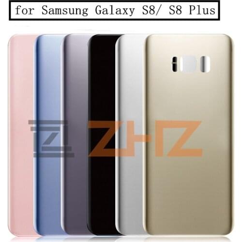 For Samsung Galaxy S8 G950 S8 Plus G955 Battery Glass Back Cover Rear Door Housing Cover 3M Glue Repair Spare Parts 5.8" 6.2"