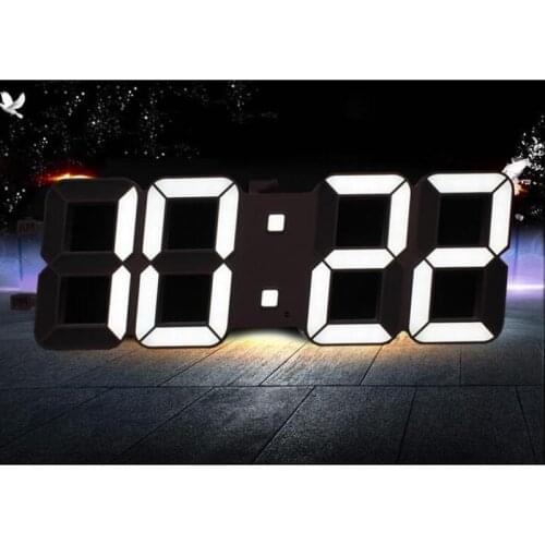 Dimmable Led Digital Wall Clock with Light Sensor Large 6 inches 15cm high LED Digits High Visible LED Clock for Home Decoration