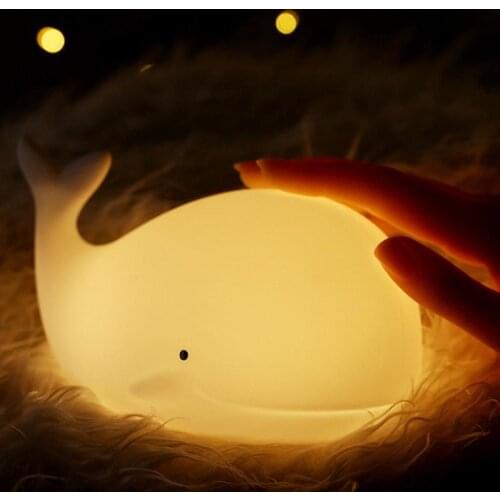 LED Night Lamp Touch Sensor Silicone Animal Light Colorful Child Holiday Gift Sleepping Creative Bedroom Desktop Decor Lamp