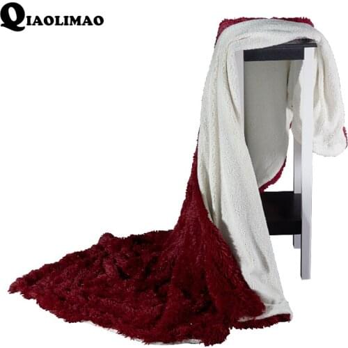 Thick Winter Blankets For Beds Solid Color A/B Version Knitted Mechanical Wash Thread Blanket Velvet Mink Bedspreads Custom Size