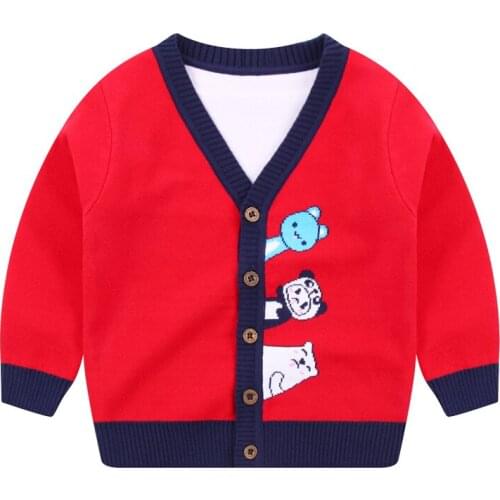 Autumn And Winter New Toddler Boy Knitted Sweater Baby Cardigan Cartoon Christmas Sweater Baby Boy Clothes