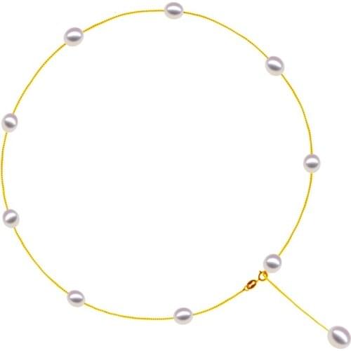 Fashion Jewelry top Natural Pearl Necklace Rice Pearl Jewelry Necklace For 925 sterling silver necklace For women