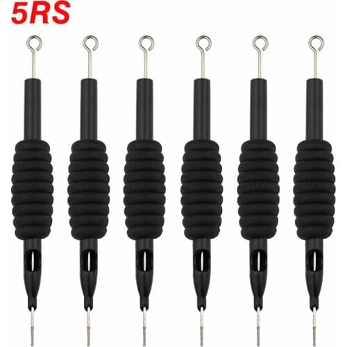 OPHIR 6PCS/Lot Sterile Disposable 5RSTattoo Nozzle Needle Tips and Tube 3/4 Grip_TA110(5RS)-6x