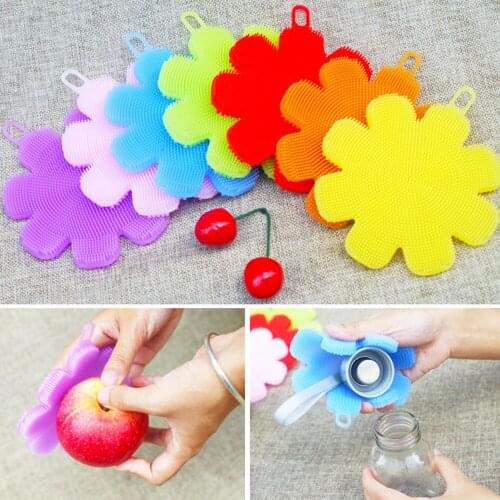 600pcs/lot Magic Cleaning Brushes Silicone Dish Bowl Scouring Pad Pot Pan Easy to clean Wash Brushes Cleaning Brushes