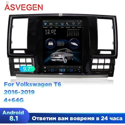 Android 8.1 Car Multimedia Player For Volkswagen T6 Ram 4G+64G 9.7 Inch Car Auto Stereo GPS Navigation Video Player 2016-2019