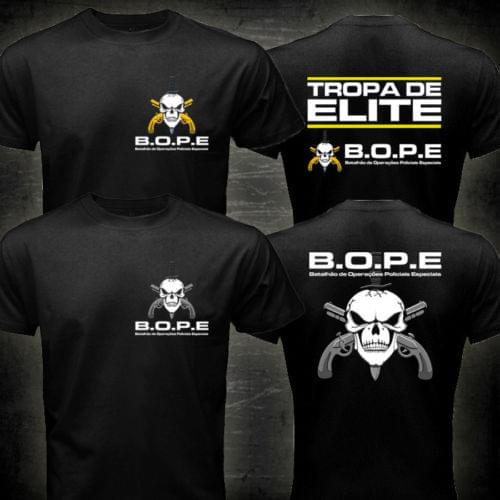 BOPE Tropa De Elite Brazil Special Elite Forces Military T shirt men two sides military Casual tee drop shipping