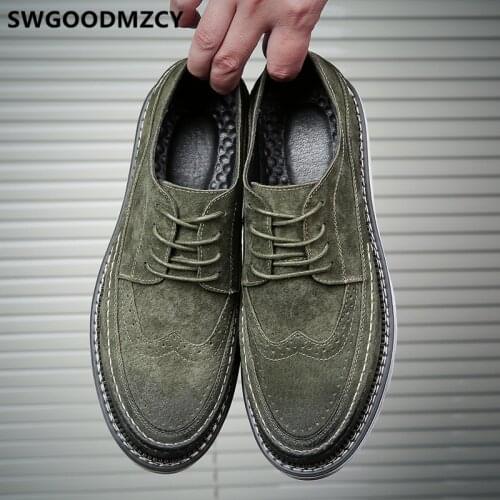 Brogues Suede Shoes Men Casual Leather Shoes Men Luxury Shoes Men Chaussures Hommes En Cuir Heren Schoenen Leer Erkek Ayakkabi