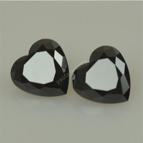 Wholesale 3x3~8x8mm 5A Heart Shape Cut Natural Black Spinel Beads Loose Gems Stone For DIY Necklace Jewelry Making