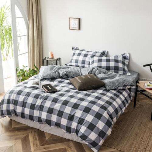 Black & White Stripe Plaid Geometric Duvet Cover Set Twin Full Queen King Size Bedding Set Comforter Cover Bed Sheet Pillowcases
