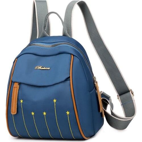 Black Women Backpack 2020 Nylon Travel Shoulder Bag Soft School Bag For Teenage Girls Solid Color Red Bag Pack Purse S2367