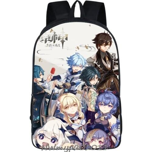 13 inch Children Genshin Impact Kindergarten Mini Backpack Toddler Rucksack Kids Anime Knapsack Mochila Baby Boys Girls Gift