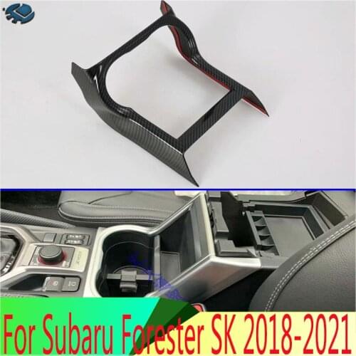 For Subaru Forester SK 2018 2019 Decorate Accessories ABS Matte Front Center Console Cup Drink Holder Cover Trim