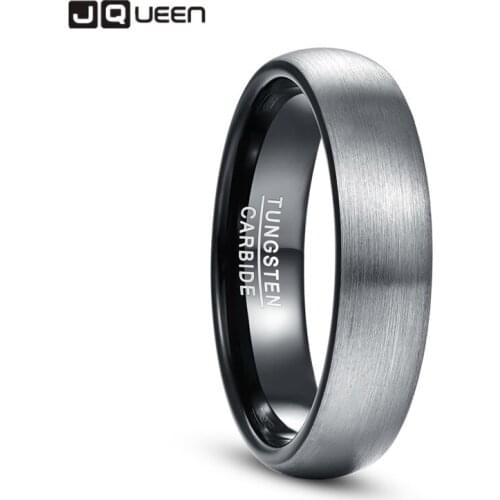 4mm 6mm Ring Brushed Finish Wedding Band Comfort Fit Dome Matte Inner Rings Black Tungsten Carbide Ring T165R T154R