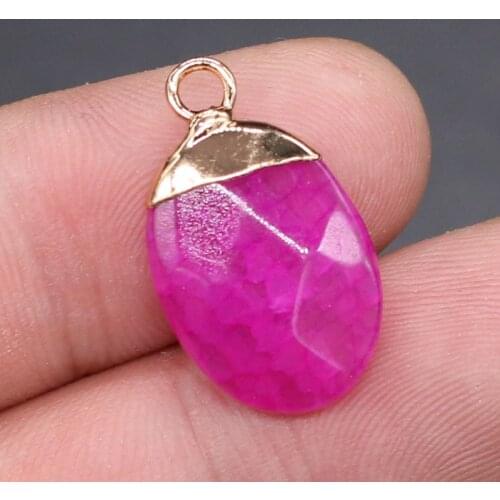 New Natural Stone Pendant Oval Yellow Agates Faceted Pendant Necklace for DIY Jewelry Best Birthday Gift Size 13x22mm