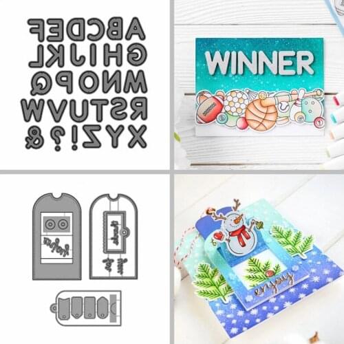 Metal Cutting Dies Fold Flip Tag Frame A-Z Capital Alphabet Punctuation DIY Scrapbooking Craft Paper Cards 2020 New