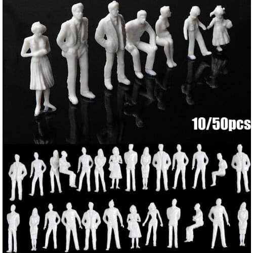 10/50Pcs Mini Model White Miniature Figures 1:50/75/100/150/200 Scale Architectural Models Human Scale Model ABS Plastic Peoples