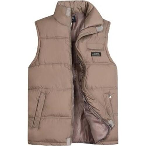 Mens Autumn Warm Sleeveless Jacket Male Winter Casual Waistcoat Mens Vest Plus Size Veste Homme Cotton-Padded Thicken Coats