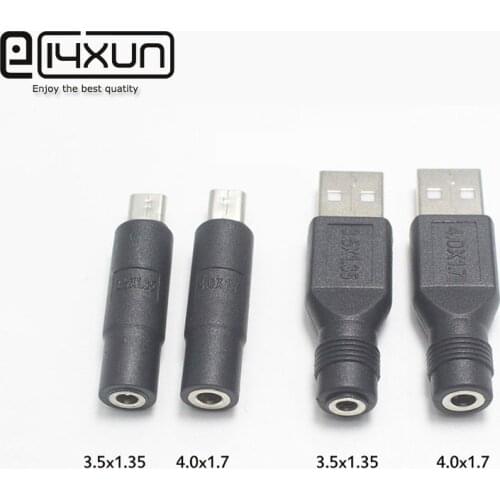 1Pcs Micro USB / USB 2.0 Male to DC 3.5*1.35 / 4.0*1.7 mm Female Plug Jack Converter Laptop Adapter Connector