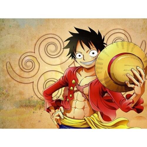 Full Square&Round Diamond Painting cartoon one piece Luffy 5D Diamond Embroidery Mosaic Cross Stitch Home Decor Gift FH229