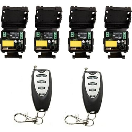 RF mini Wireless Remote Control AC 220 V 1 channel 2015 new style 2 transmitter & 4 Receiver