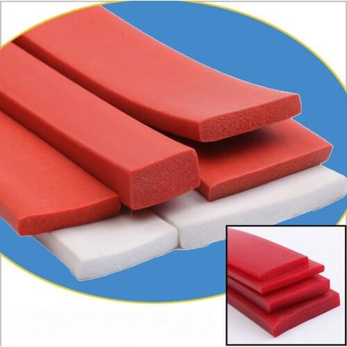 Silicone Foam Sponge Tape Adhesive Strip 20/25/30/40 x 5mm 20x10mm Solid Silicone Bar 40/50/70x5mm 10/50/60x10mm Heat Insulation