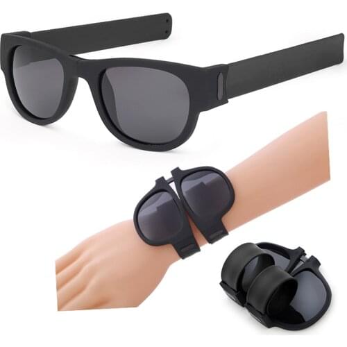 Slap Wristband Wrist Folding Sunglasses Foldable Eyewear Eyes Protector for