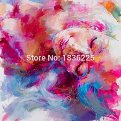 Modern beautiful lady oil painting for decor handmade woman portrait painting women face oil painting abstract oil paintings