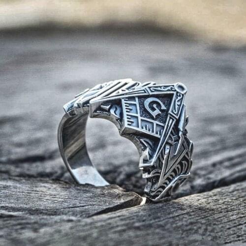 Sacred Knights Templar Masonic Stainless Steel Symbol Ring Mens Freemason Rings Freemasonry Jewelry Gift