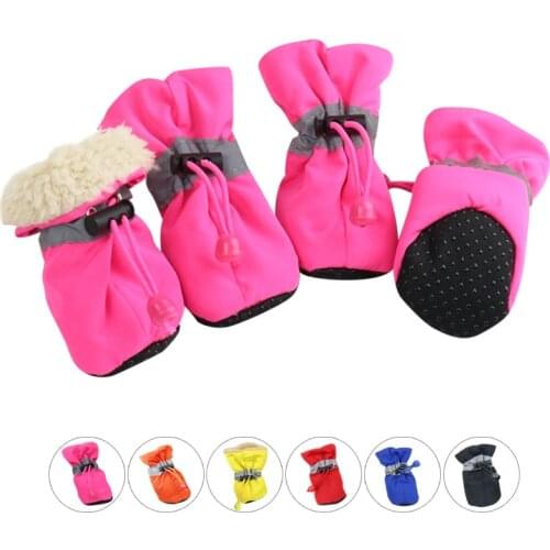 Warm Dog Shoes Winter Waterproof Pet Dog Shoes For Dogs Large Anti slip Puppy Pet Shoes For Small Dog Rain Snow Pet Boot