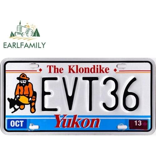 EARLFAMILY 30cm x 14.9cm for Klondike License Plate Vinyl Car Stickers Family Kids Room Decoration Waterproof VAN SUV Decal