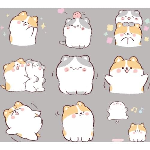 24 funny cat anime funny scrapbook stickers for kids, DIY laptop suitcase skateboard motorcycle bike toy boy