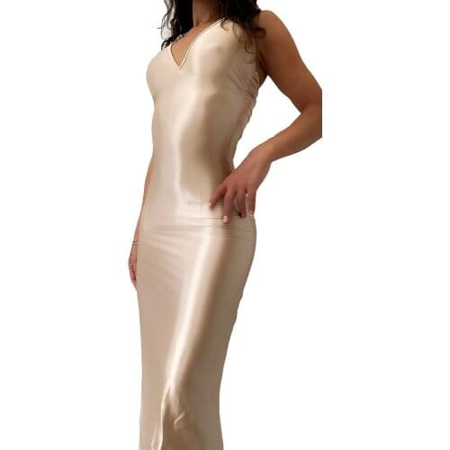 Women Fashion V-neck Bodycon Long Dresses Rayon Bandage Evening Party Dress Golden Dresses