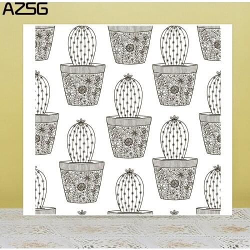 ZhuoAng Flowers in pots Clear Stamps For DIY Scrapbooking/Card Making Decorative Silicon Stamp Crafts