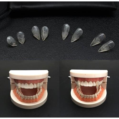 1 Pair Adult Kids Halloween Party Vampire Dentures Transparent Vampire False Teeth Fangs Dentures Cosplay Photo Masquerade Props