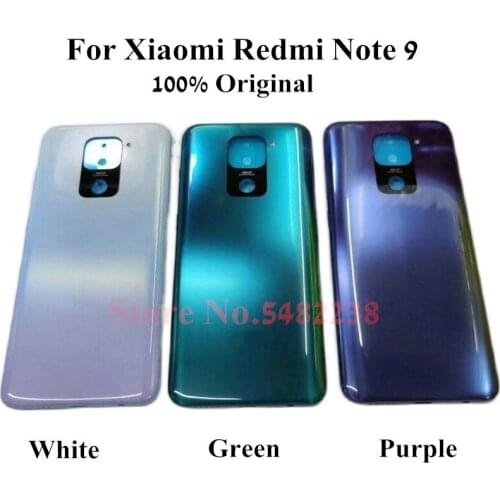 100% Original Glass Battery Cover For Xiaomi Redmi Note 9 Note9 Case Rear Back Housing door Mobile phone Case Back Cover