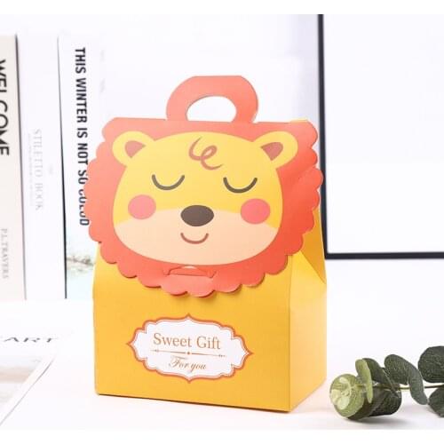 12pcs Safari Animals Favor Box Candy Gift Box Dragee Bags Wrapping Boy Kids Birthday Decoration Bonbonniere Baby Shower Decor