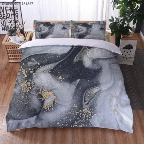 2/3 Pieces Colorful Psychedelic Abstract Bedding Set Geometric Duvet Cover Marble Oil Painting Bed Cover Set Pillowcase