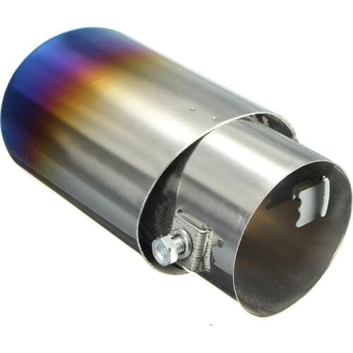 2.5'' Universal Inlet Grilled Blue Car Stainless Steel Exhaust Muffler Tip Pipe