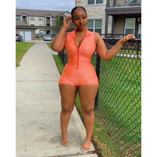 2021 European and American Fashion Womens Summer New Style Womens Tight Back Zipper Type Short Body Pants