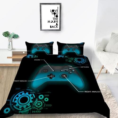 3D Duvet Cover Set Gamer Bedding Set Gaming Themed Unique Bed Set King Queen Full Double Bedroom Decor
