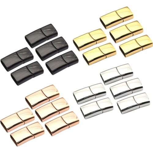 5 Pcs Bracelet Connector Extender Magnetic Clasps Closures for Jewellery Making Shoelace Buckle (Silver Golden Black Rose Gold)