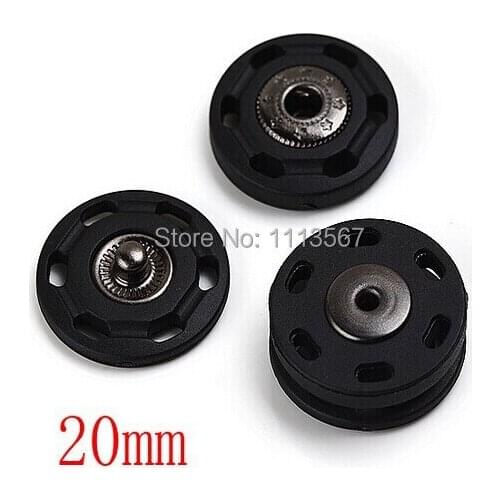 50 pieces Metal + Plastic Black Snap Press Button Sewing On for Craft Sewing 20 mm NK34