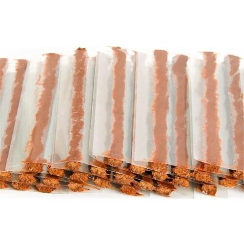 60pcs/set 10cm*6mm car Tire Repair Seals Brown Isobutylene Isoprene Rubber Tyre Repair Tubeless Seal Strip tools fit for cars