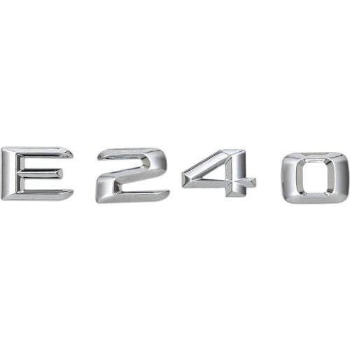 ABS E240 Car Trunk Rear Letters Badge Emblem Decal Sticker For E Class 170 W110 W114 W115 W123 W124 W210 W211 W212