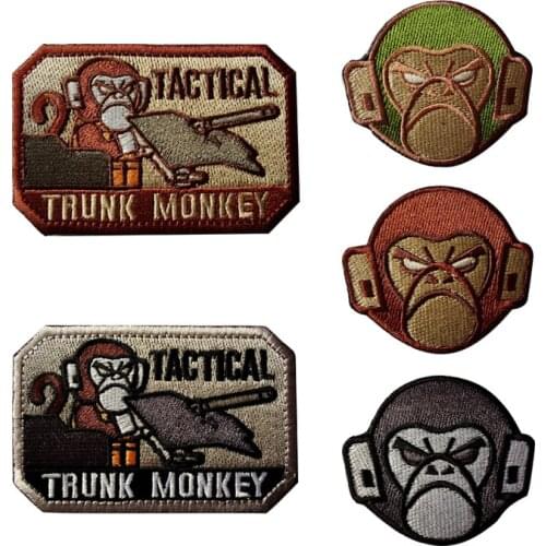 American Tactical Trunk Monkey Embroidery Velcro Patch Cloth Tactical Badge Armband Outdoor Army Fan Military Bag Stickers